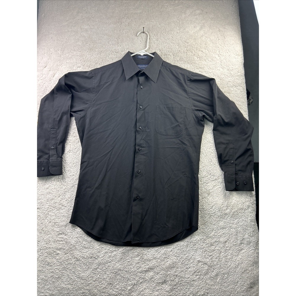 Giorgio Brutini Black Fitted Long Sleeve Button Shirt Men's M Medium 15-15.5‎